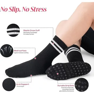 Photo of COOLMATE Pilates Socks with Grips for Women, Yoga Socks, Crew Non Slip Women for