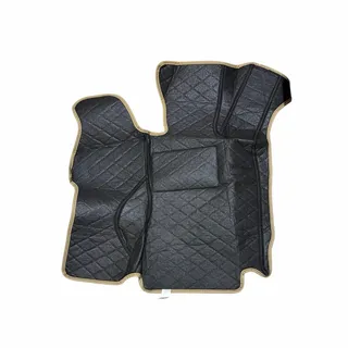 Photo of BEIGE LUXURY LEATHER DIAMOND CAR FLOOR MATS