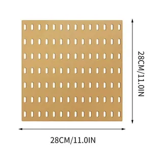 Photo of Pegboard Wall Organizer,Wall Display Decoration Perforation 11” X 11” beige