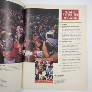 Photo of Beckett Football Card Magazine October 1990 Issue #7 Jerry Rice 49ers Dan Marino