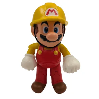Photo of Super Mario Maker Builder Construction Mario Action Figure Nintendo 4" Yellow