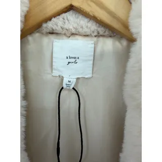 Photo of A Loves A Cream Faux Fur Girls Cropped Jacket Plush Party Winter Medium (8-10)