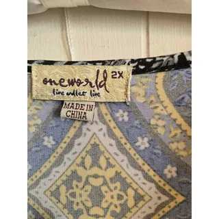 Photo of One World 2X Paisley Print Cowl Neck Dress