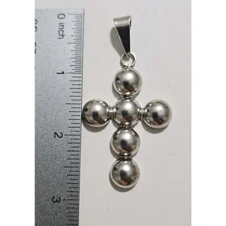 Photo of Chunky Sterling Silver Cross, 925 Silver Cross, Statement Piece, Cross Pendant