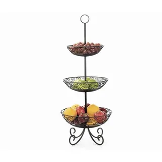 Photo of TableCraft Three Tier Display Basket with Legs, Black