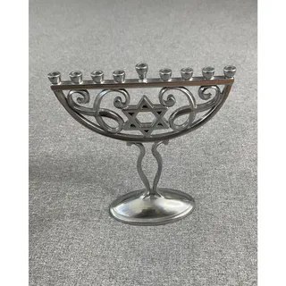 Photo of Rite lite Menorah Silvertone Chanukah Candle Holders 4x4.5