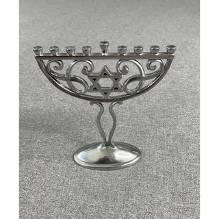 Photo of Rite lite Menorah Silvertone Chanukah Candle Holders 4x4.5