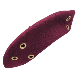 Photo of PRT Ultrabasque Vintage 80s Maroon Wool Grommet Beret Hat