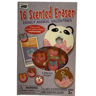 Photo of Mello Smello 16 Donut Animal Valentines Scented Erasers Home School Teacher  3 