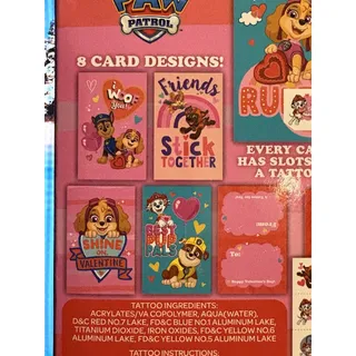 Photo of Nikelodeon Paw Patrol 16 Tattoo Valentine Cards NEW Home School Teacher