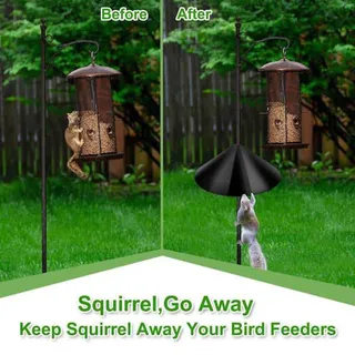 Photo of EPFG 16 Inch Squirrel Baffle SQB-HLF-16 Black Metal Wrap Around Bird Feeder New