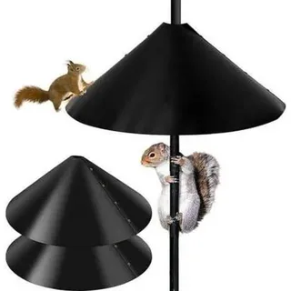 Photo of EPFG 16 Inch Squirrel Baffle SQB-HLF-16 Black Metal Wrap Around Bird Feeder New