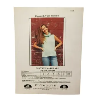 Photo of New Plymouth C119 Tube Neck Pullover Fantasy Naturale Sweater Knitting Pattern
