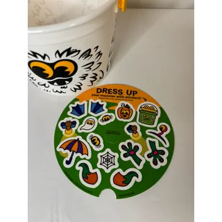 Photo of 2024 McDONALD'S HAPPY MEAL Halloween Boo Bucket - White Monster w/stickers