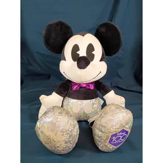 Photo of Disney 100 Years of Wonder Mickey Mouse Plush Silver Purple Bow 14”
