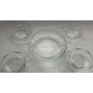 Photo of Vintage Mikasa Satin Rose Crystal Bowl Set 5pc Walther Glass West Germany