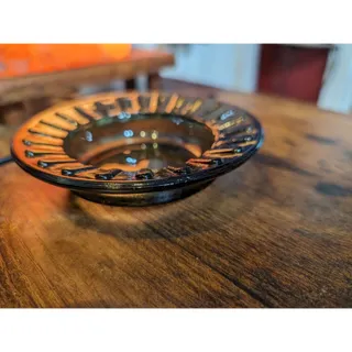 Photo of VINTAGE Cigarette ASHTRAY Ardous Vegas Smoky CLEAR GLASS - 4 1/2" Diameter