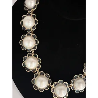 Photo of FAB Signed KATE SPADE New York Necklace Taking Shapes Pearl Enamel Flower Floral