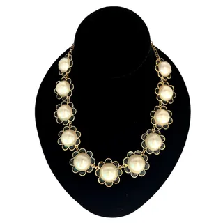 Photo of FAB Signed KATE SPADE New York Necklace Taking Shapes Pearl Enamel Flower Floral