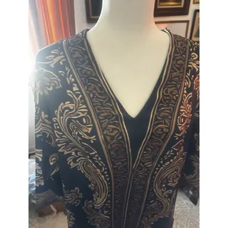 Photo of Sheath V-Neck Printed Dress W/Pockets. Dress Up Or Down. Size L New