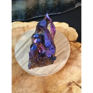 Photo of Rainbow Aqua Aura Quartz Cluster — Color Shifts With Every Angle