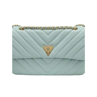 Photo of Valentino Orlandi V-3009 Mint Green Quilted Chain Shoulder Bag NWT