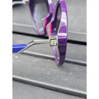 Photo of Fendi Purple & Cobalt Blue Round Sunglasses