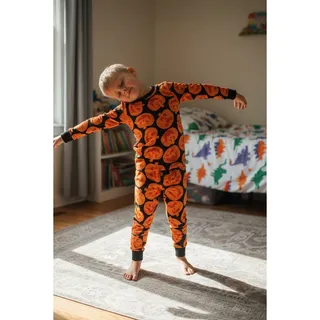 Photo of Hyde and EEK Boutique Kids Halloween Pumpkin Pajama Set Size 8 Orange Black