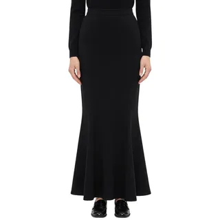 Photo of Vintage 90s Isaac Mizrahi Black Wool Stretch Long Mermaid Maxi Skirt size 6