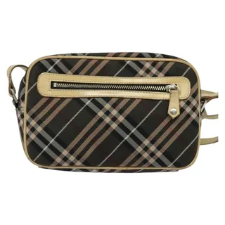 Photo of Burberry Nova Check Nylon Blue Label Shoulder Bag Brown