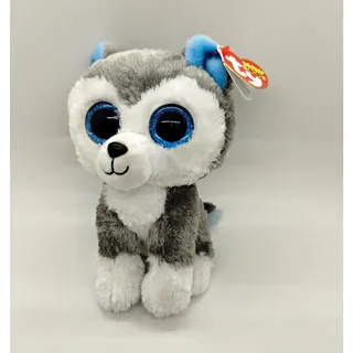 Photo of Ty Beanie Boos Slush Husky Plush Gray White Blue Glitter Eyes 2016 - Tysilk