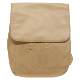 Photo of Chanel CC Logo Lambskin Backpack Beige