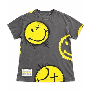 Photo of Zara Kids SmileyWorld Smiley Graphic Tee T-Shirt Gray/Yellow Size 7-8Y