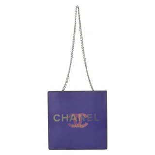 Photo of Chanel Vinyl Hologram Chain Shoulder Bag Purple