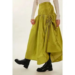 Photo of New FREE PEOPLE Emery Drop-Waist Midi Skirt $128 LARGE Lentil Sprout Elastic