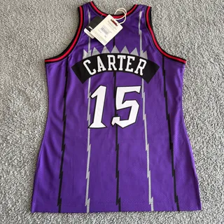 Photo of NWT 100% Authentic Vince Carter Mitchell Ness 98 99 Raptors Jersey Size 40 M Men