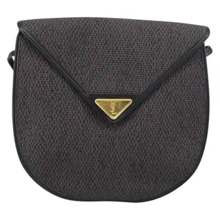 Photo of Saint Laurent Coated Canvas Shoulder Bag Gray