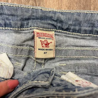 Photo of True Religion Cut Off Bermuda Jean Shorts Size 27