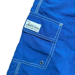 Photo of Polo Ralph Lauren Swim Trunks Mens XL Blue Cargo Inseam 9" Drawstring Waist