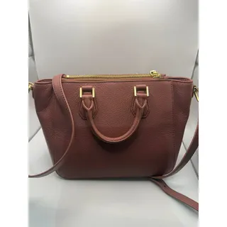 Photo of Tory Burch Pebbled Leather Satchel Bag Dusty Rose