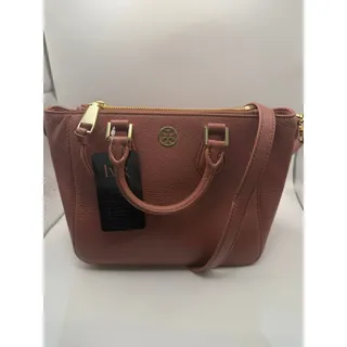 Photo of Tory Burch Pebbled Leather Satchel Bag Dusty Rose