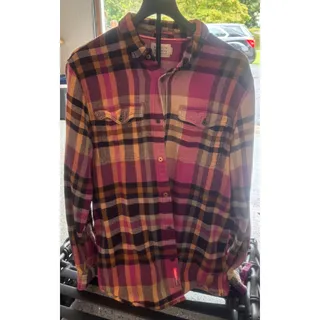 Photo of Scotch & Soda Amsterdam Men's Regular Plaid Flannel Button Up Shirt Pink M