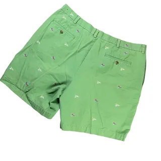 Photo of Vintage Brooks Brothers Chino Shorts Men 40 (tag reads 42) Green Flags Nautical