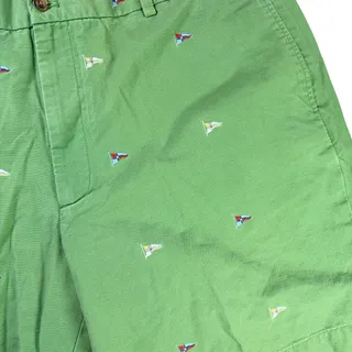 Photo of Vintage Brooks Brothers Chino Shorts Men 40 (tag reads 42) Green Flags Nautical