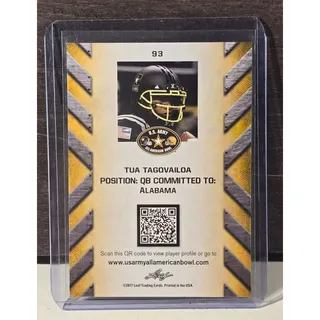 Photo of Tua Tagovailoa RC 2017 Leaf U.S. Army All-American Bowl #93 Auto Alabama