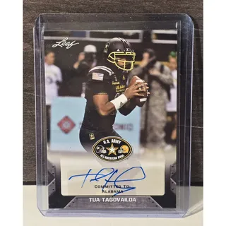 Photo of Tua Tagovailoa RC 2017 Leaf U.S. Army All-American Bowl #93 Auto Alabama