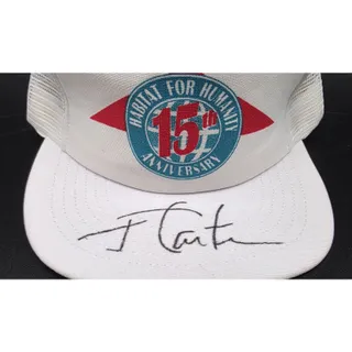 Photo of 1991 Habitat for Humanity 15th Anniversary Trucker Cap Signed on bill J. Carter