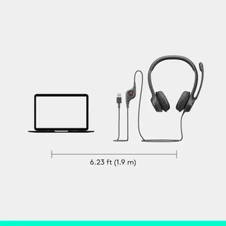 Photo of Logitech H390 Black USB Wired Computer Headset Noise-Canceling Microphone 2 Pack
