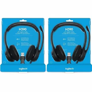Photo of Logitech H390 Black USB Wired Computer Headset Noise-Canceling Microphone 2 Pack