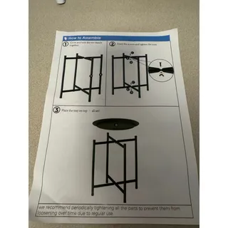 Photo of Bamworld Round Metal Plant Stand THJ15 White Tray Top Indoor Outdoor Pot Holder